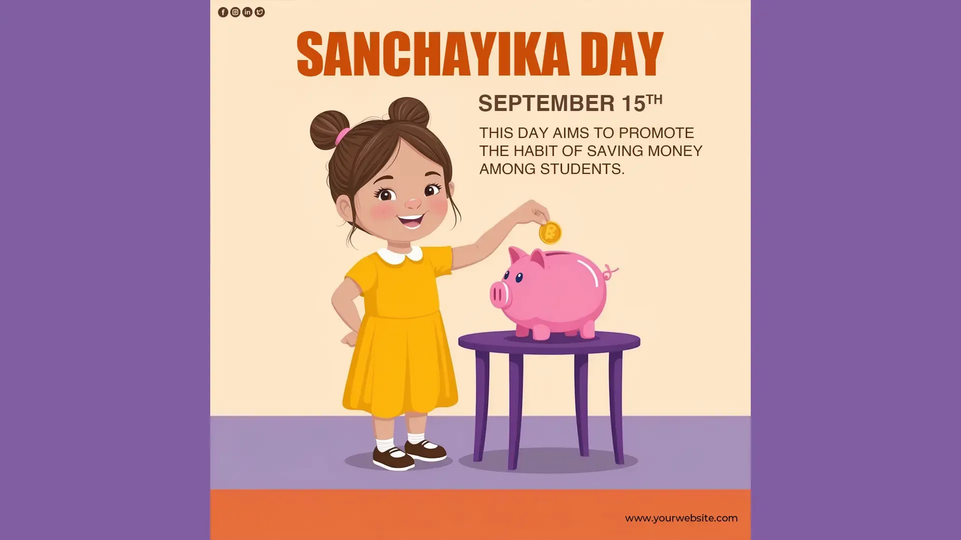 Sanchayika Day Instagram Post PSD for Savings Awareness image